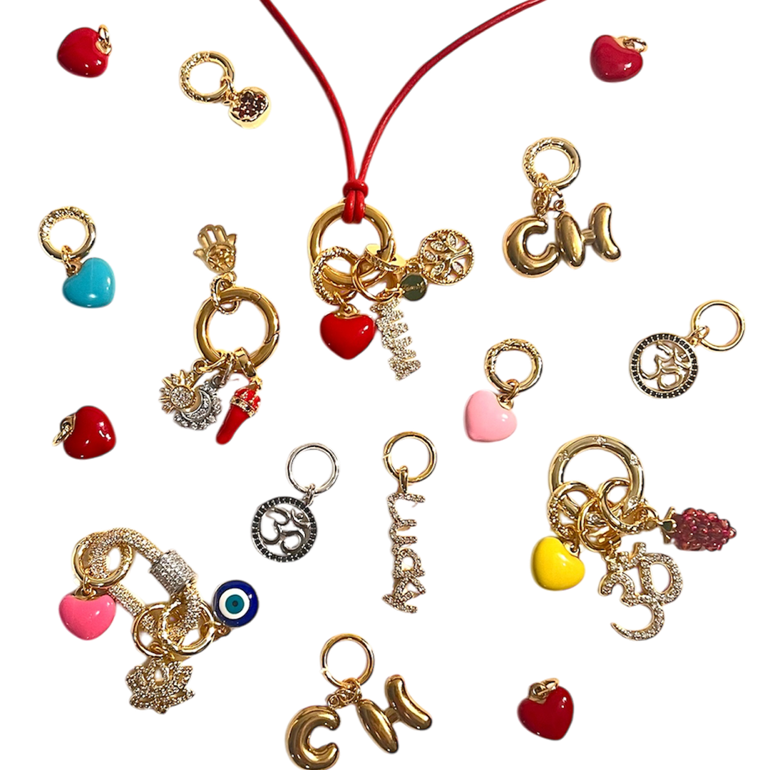 Red Puff Heart Charm - Love